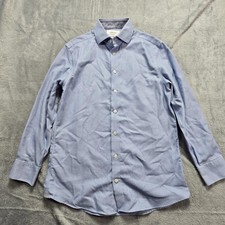 Charles Tyrwhitt Dress Shirt Men's 15.5 32 Slim Fit Non Iron Blue Check Cotton