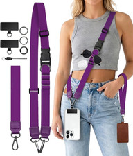 Phone Lanyard Crossbody Wrist Neck Strap Adjustable Women Purp Cell Phone Lany