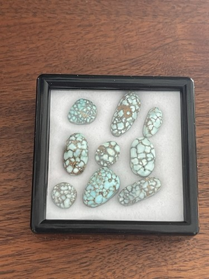 #ad No.8 Turquoise Stones Cabochons Backed Over 24 CTs Natural And Perfectly Cut $240.00