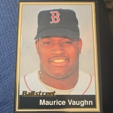Ballstreet Maurice Vaughn Rookie #42 Boston Red Sox 1991 Baseball Card. rookie card picture