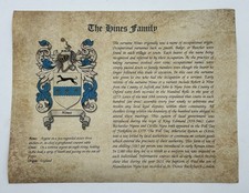 Surname Family Name Coat of Arms Heraldry - Personalised  on Parchment  Paper