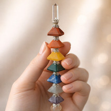 Premium 7 Chakra Crystal Decor  Suncatcher with Reiki Stones  Reiki Healing