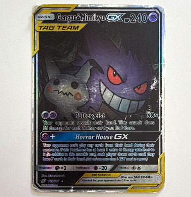 Pokémon TCG Gengar & Mimikyu GX TAG TEAM GX 165/181 Teams sind Trumpf Holo EN