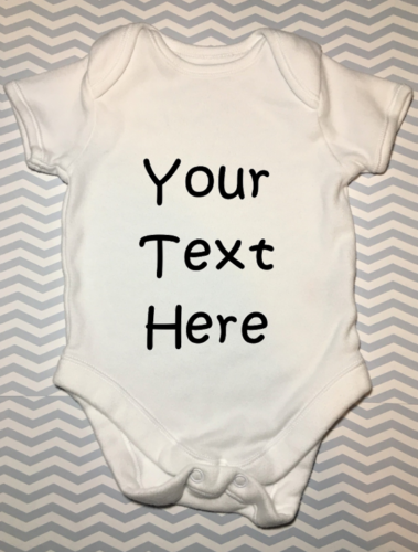  Personalised your text here funny baby grow vest bodysuit baby shower gift