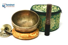 6" Crown Chakra Old Tibetan Singing Bowl Meditation bowls, Including Carry Box