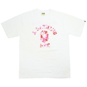 pink and white bape shirt