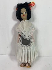 Vintage Latin Latino Hispanic Mexican Cloth Fabric Rag Doll 12”