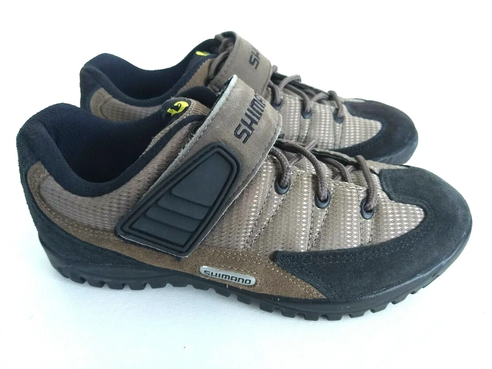 SHIMANO SH-M 038W Mens Size 6 Blk/Beige Strap Mountain Bike Cycling Cleats Shoe - Image 2 of 4