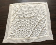 Vintage Baby Crest Blanket Babycrest 40 x 40" 100 Acrylic Snow White Japan