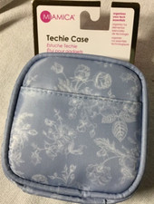 MIAMICA TECHIE CHARGER CASE WITH INSIDE MESH DIVIDER BLUE NWT