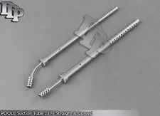 2 POOLE Suction Tube 23 Fr Straight & Curved Surgical Instruments