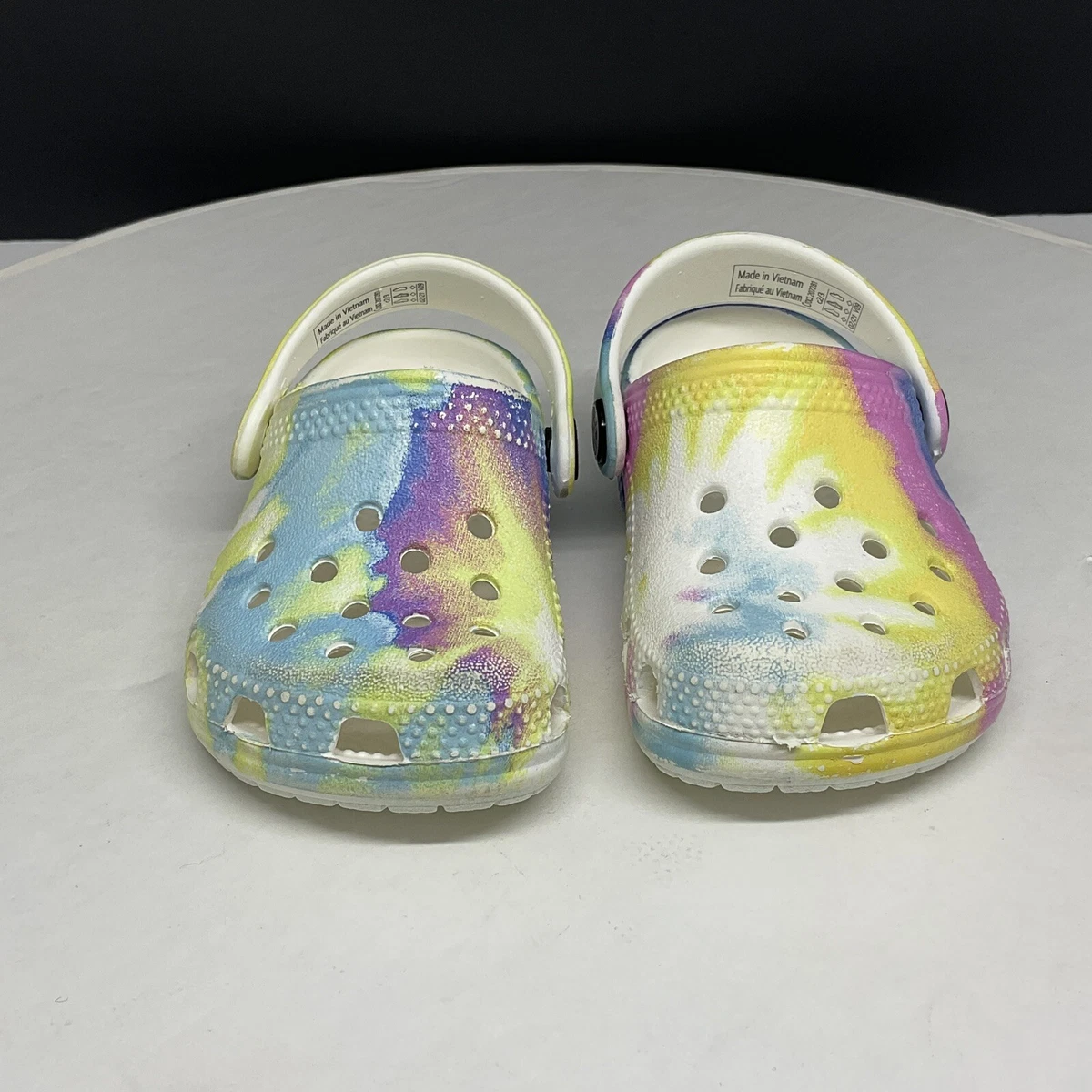 Crocs Shoes Kids 2 3 Infant Classic Tie Dye Graphic Slip On Clogs