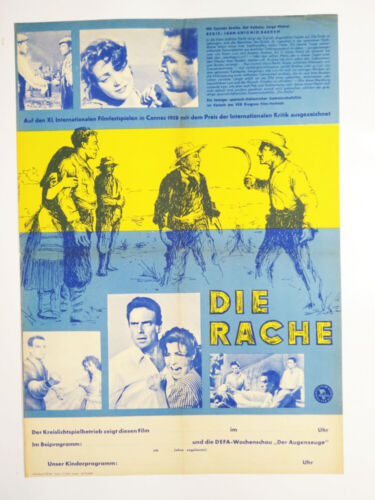 La Rache Juegos Festival Cine Cannes 1958 Cartel de Película - Photo 1/2