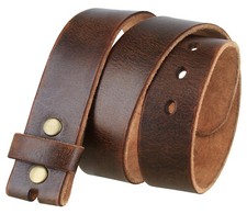 Genuine Full Grain One Piece Leather Strap Vintage Casual Strap 1-1/2" Wide