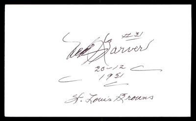 Ned Garver Baseball Index Card Signed Auto Autograph (no COA) *e1