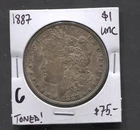 1887-Morgan Dollar- UNC-Toned!
