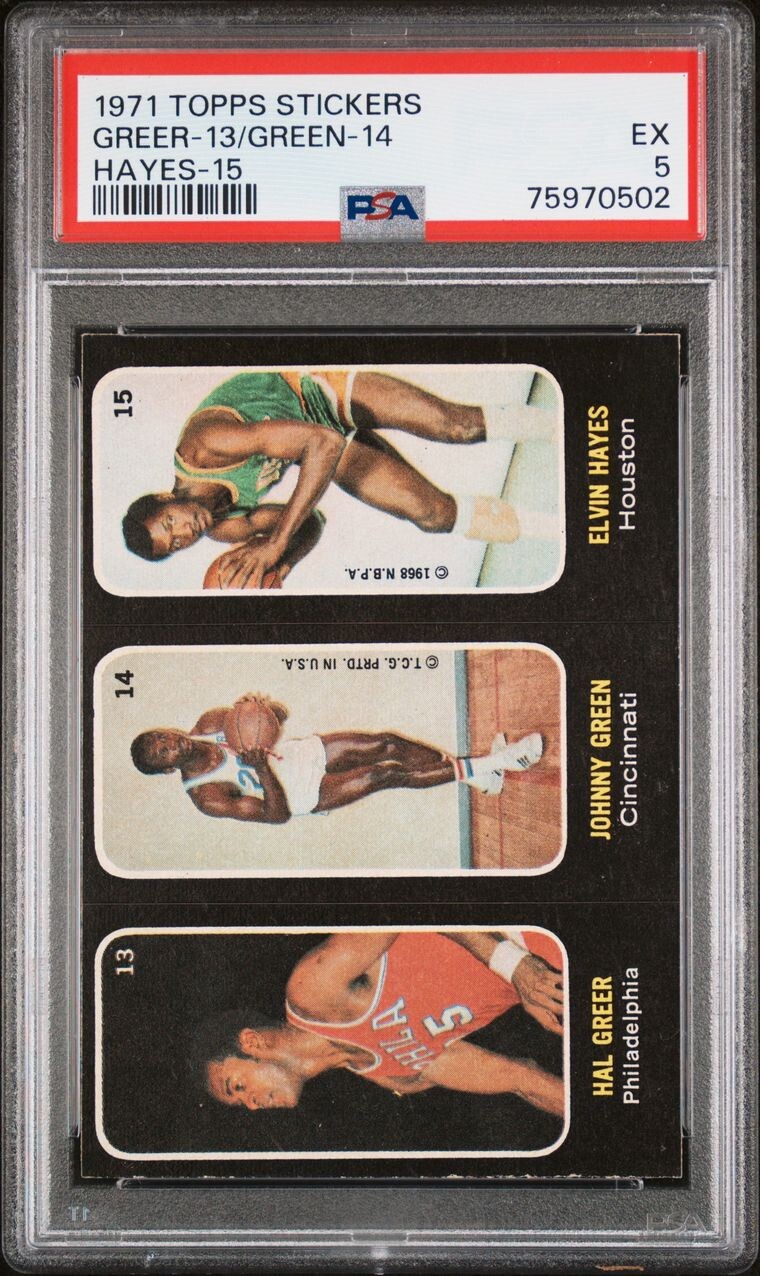 Lawrence Greer Rockets 1971 Topps Stickers Elvin Hayes Hal Greer Rockets 76ers | eBay