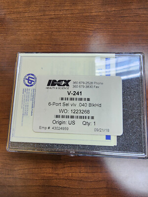 IDEX V-241 Selection Valve Bulkhead 6 Position-7 Port, .040 - New