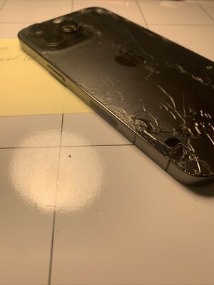 iPhone 13 Pro Back Housing Frame Gray *Cracked Lens + Back Glass