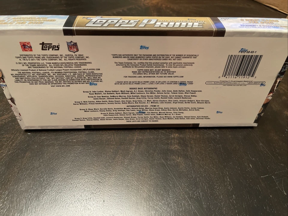 2011 Topps Prime Football Hobby Box! Auto Relic New Sealed NFL - Image 2 of 2