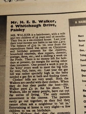  Sk120 Ephemera  1947 Picture Article Mr H E B Walker 6 Whitehaugh Drive Paisley
