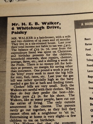  Sk120 Ephemera 1947 Bild Artikel Mr H E B Walker 6 Whitehaugh Drive Paisley