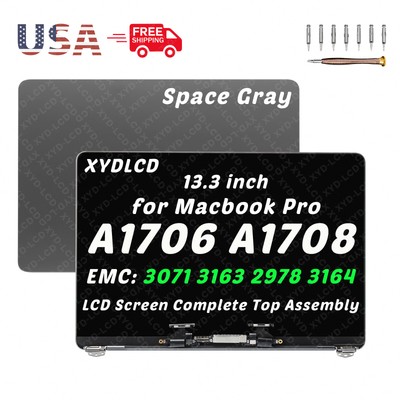 Space Gray MacBook Pro 13'' Retina LCD Display Assembly fit 2016 2017 A1706 A1708