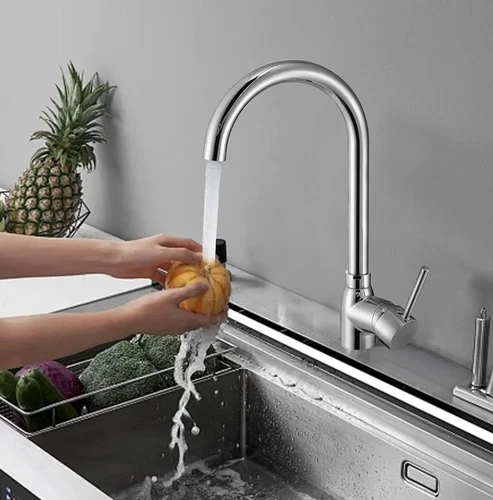 Single Lever  Swivel Spout Modern Kitchen Sink Basin Mixer Tap, Standard Fitting
