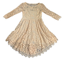 Free People Dress Womens 4 Light Peach Lace Coquette Feminine Fairy Whimsical