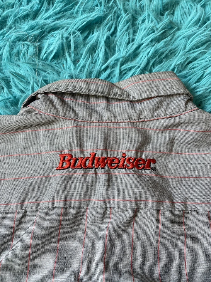 Vintage Budweiser Beer Work Button Up Shirts Made In Usa 90s Y2k - Image 3 of 3