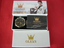 Olevs 2 Tone Black Face Chronograph Watch