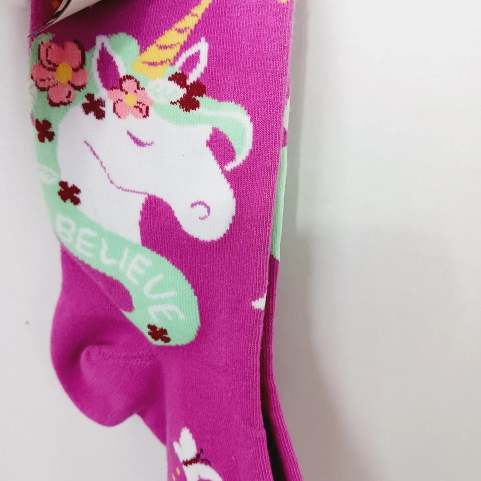 Sock It To Me Crew Mujer Niño Unicornio Creer Mariposa Rosa Flores NUEVO CON ETIQUETAS NUEVO Foto 3 de 4