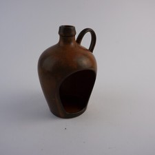 Handle bottle as candle holder, Heisterholz approx. 16 cm high Brown with handle