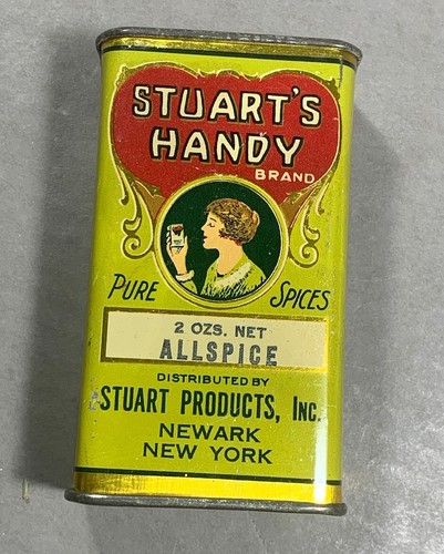 Vintage Scarce Stuart’s Handy Tin Allspice Advertising Heart Women - Picture 2 of 10