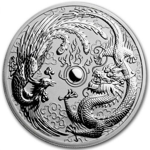 2017, 1 oz Australia Dragon and Phoenix .9999 Silver Coin BU - 第 1/2 張圖片