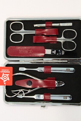 Solingenゾーリンゲン PFEILRING ヴィンテージ ネイルケアセット PFEILRING SOLINGEN MANICURE SET GERMANY Burgundy CASE 7 pcs
