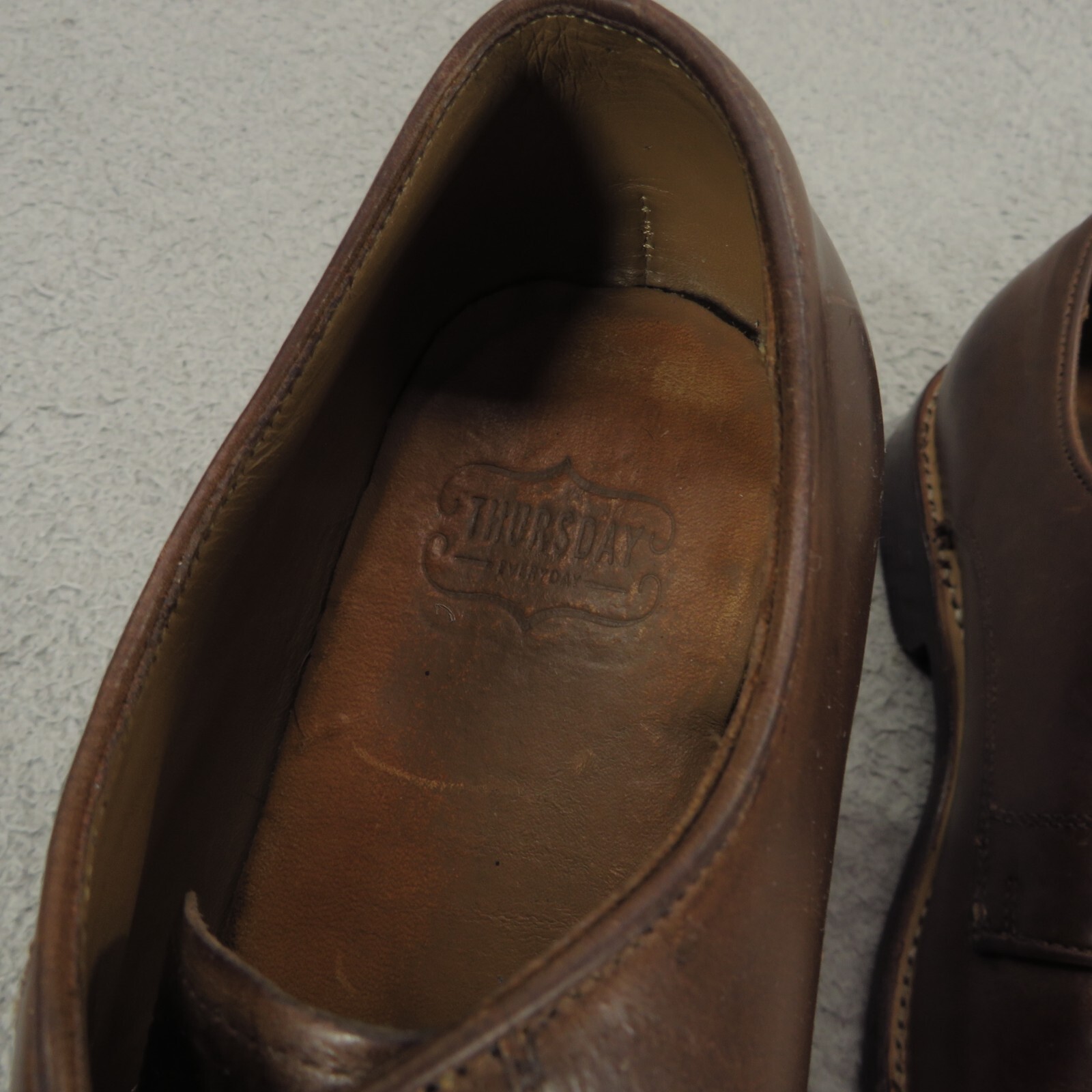 Thursday Boots Dress Shoe Men 7.5 Brown Statesman Derby Dainite Soles Leather Co