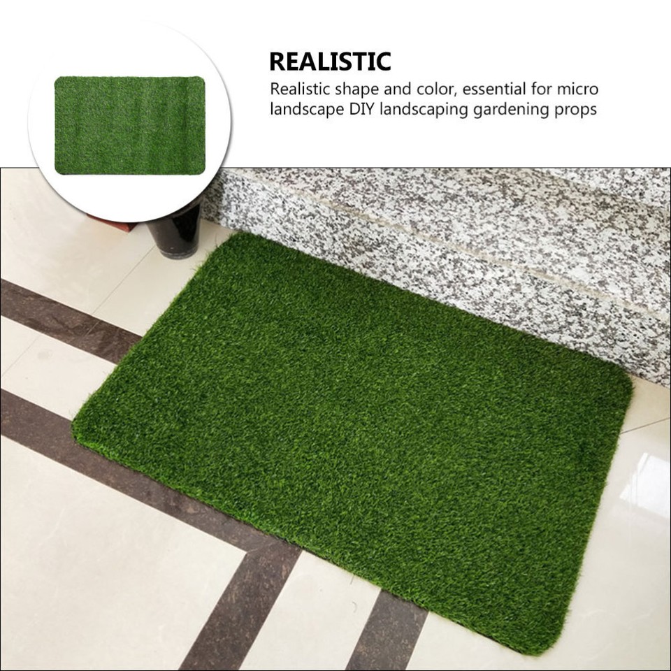 2 Pieces Grass Rug Outdoor Mat Entrance Lawn Mats Realistic Lifelike eBay