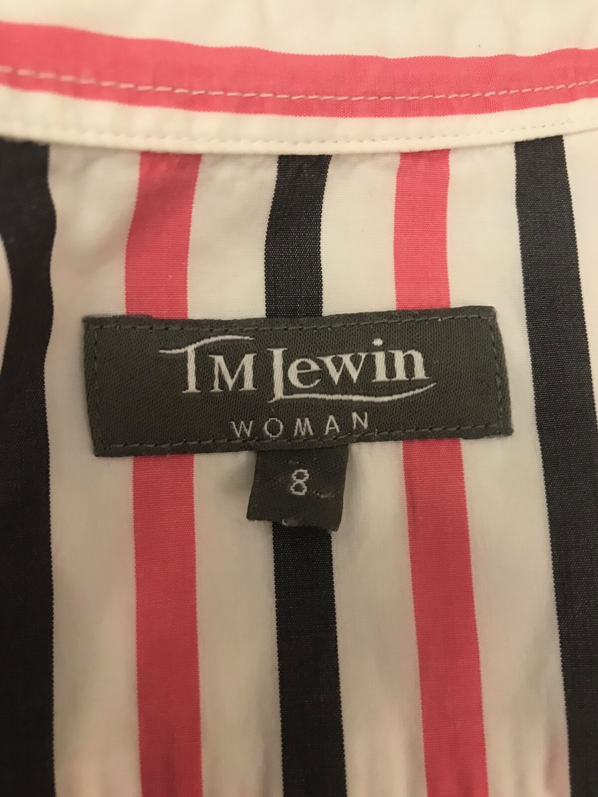 T.M. LEWIN Women's Cotton CuffLink Pink Multi Striped Shirt UK 8 eBay