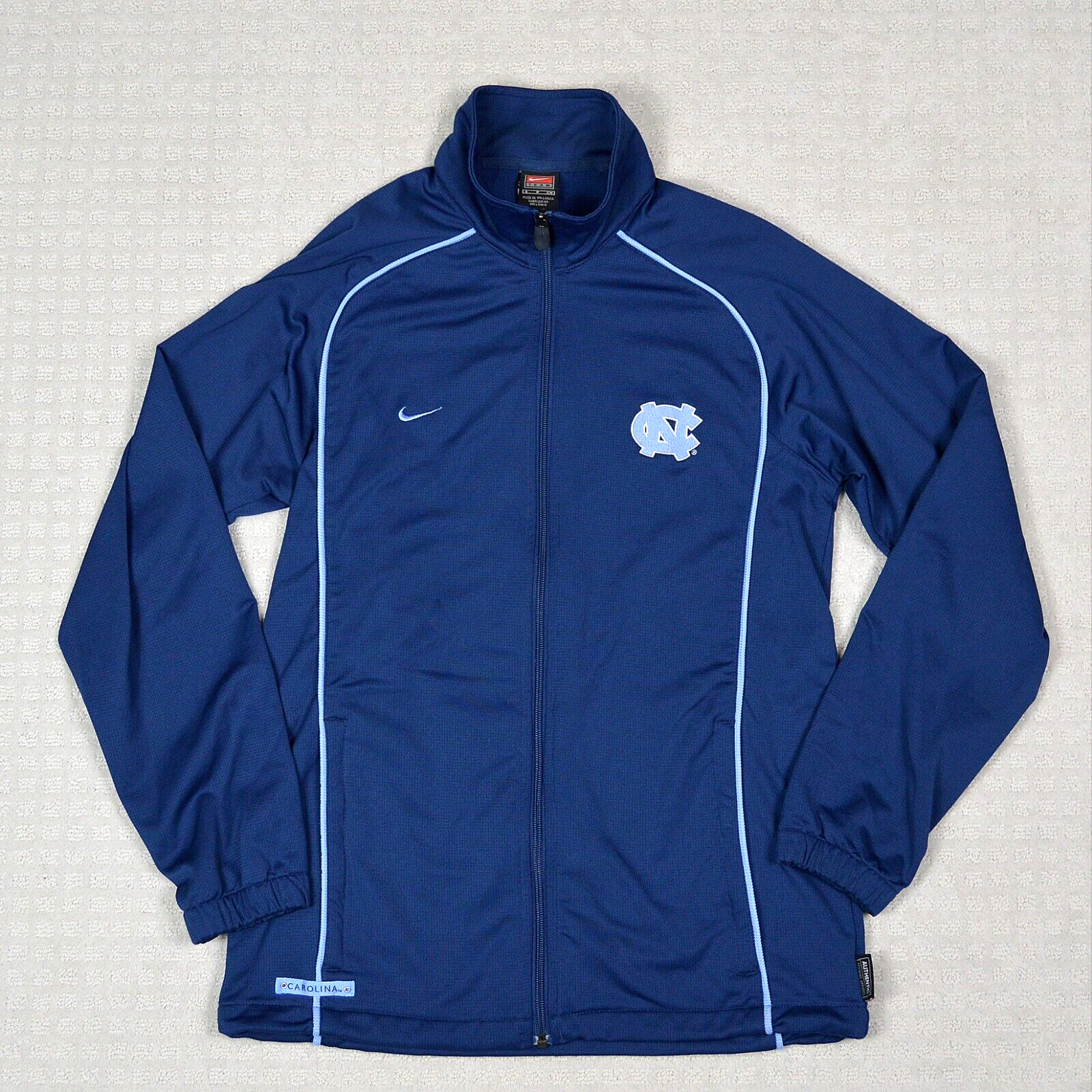 SACAI X NIKE UNC North Carolina Tar Heels Nike Giacca Uomo Small Blu Full Zip Athletic Swoosh