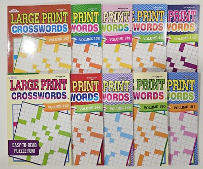 10 New Kappa Puzzles Large Print Crosswords Books Vol#137-147 Hobby ...