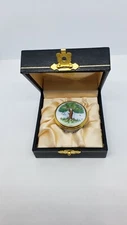 HOUSE OF ASHLEY ENGLISH ENAMEL BOX - OAK TREE & ACORNS & BIRDS
