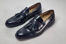 Johnston & Murphy 15–5723 Mens Black Leather Tassel Loafers Dress Shoes Size 9.5