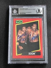 BUTCH REED & RON SIMMONS “DOOM” 1991 IMPEL WCW SIGNED AUTOGRAPHED CARD BAS