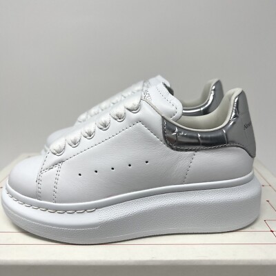Alexander McQueen Kids Leather Sneakers Size 28 EU/11 US White