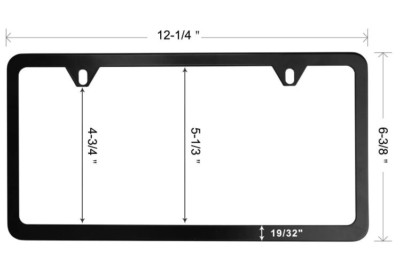 2-Pack Stainless Steel License Plate Frames - Black S-R-T-8 Style With Screw Caps For Dodge Challenger & Charger
