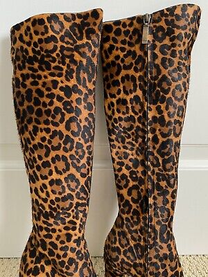 NIB Saint Laurent YSL Lou Brown Leopard Pony Hair Knee High NIB Saint Laurent YSL Lou Brown Leopard Pony Hair Knee High