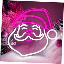 Christmas Neon Sign Neon Sign for Wall Decor Pink Christmas Decor Pink Santa