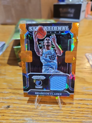 #ad 2021 Panini Prizm #SW BCL Brandon Clarke Sensational Swatches Orange Ice $19.99