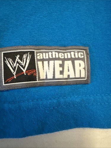JOHN CENA Blue Hustle Loyalty Respect WWE Authentic T-Shirt Double Side Kids XL - Picture 2 of 14